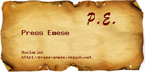 Press Emese névjegykártya